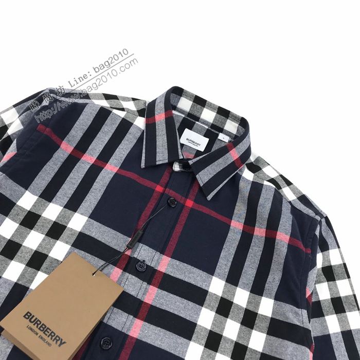 Burberry男裝 巴寶莉新款格紋棉質法蘭絨襯衫 Burberry男士格子襯衫  ydi3294